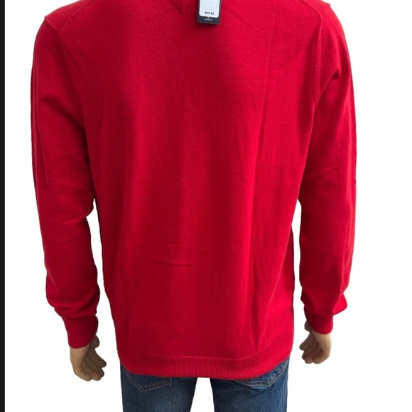 Tommy Hilfiger Long Sleeve Cotton Pullover Red Sweater Mens Medium 100% Cotton - Picture 2 of 6